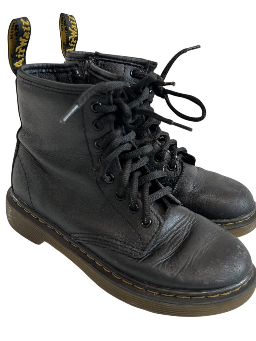 Dr Martens Boots 1460 J black leather zip up kids size 1 combat docs
